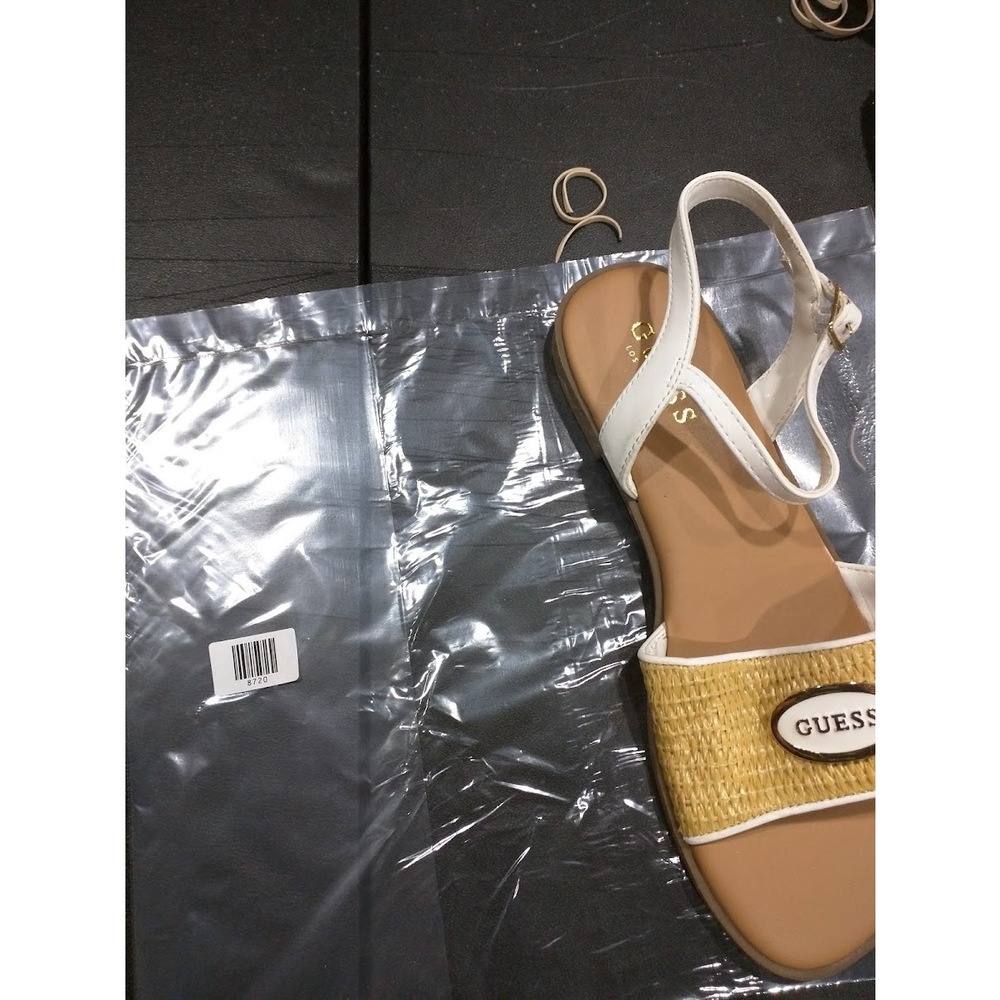 GUESS Women's Moores Raffia Sandals,Natural Size 8